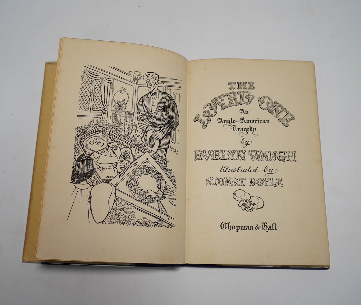 Waugh, Evelyn - The Loved One: An Anglo-American Tragedy, illustrated by Stuart Boyle, original blue cloth, spine lettered in gilt, in unclipped pictorial dust jacket, Chapman & Hall, London, [1948]